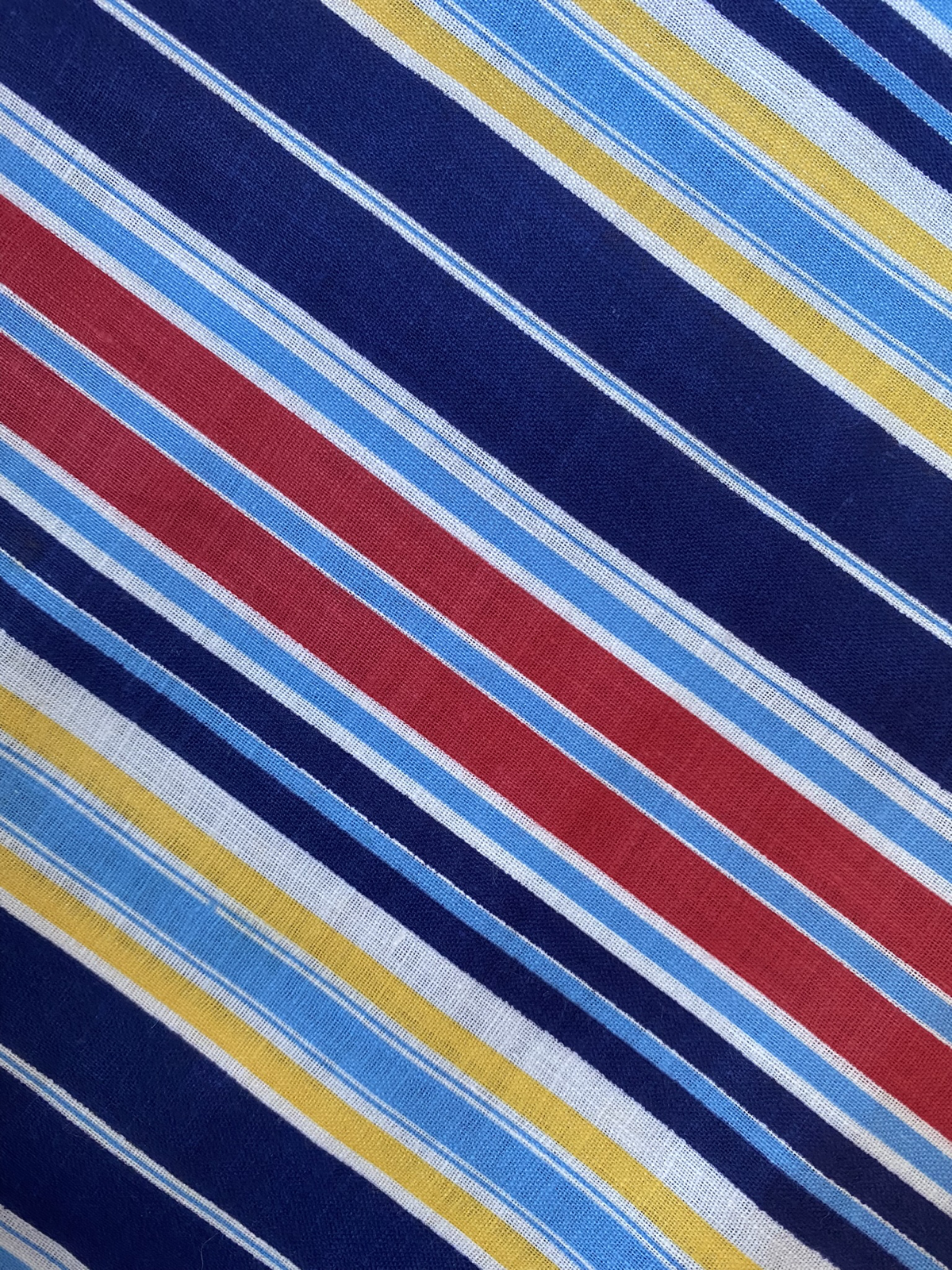 1930s-1940s Primary Colors Striped Fabric
