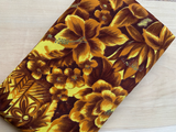 1960s Yellow/Brown Hibiscus Tropical Cotton