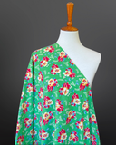 1930s - 1940s Multicolor Pansy Print Cotton