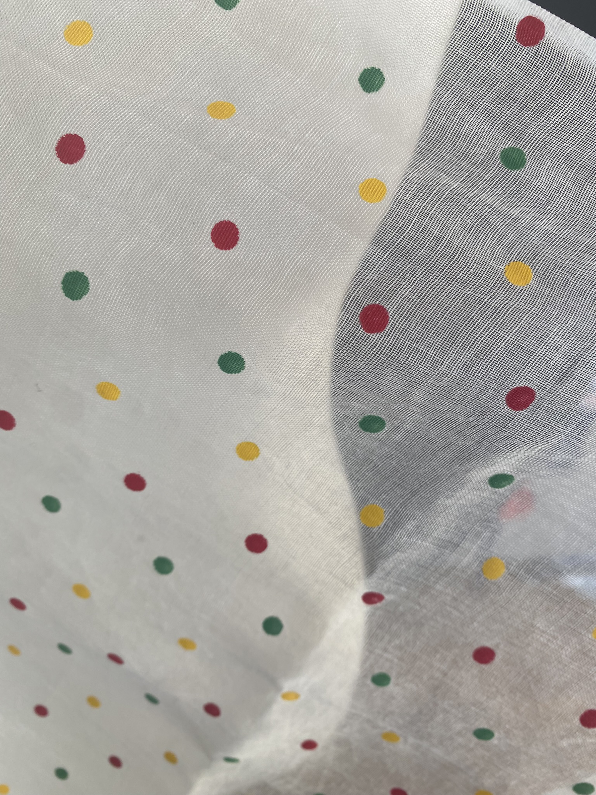 1930s-1950s Printed Cotton Polka Dotted Cotton Organdy