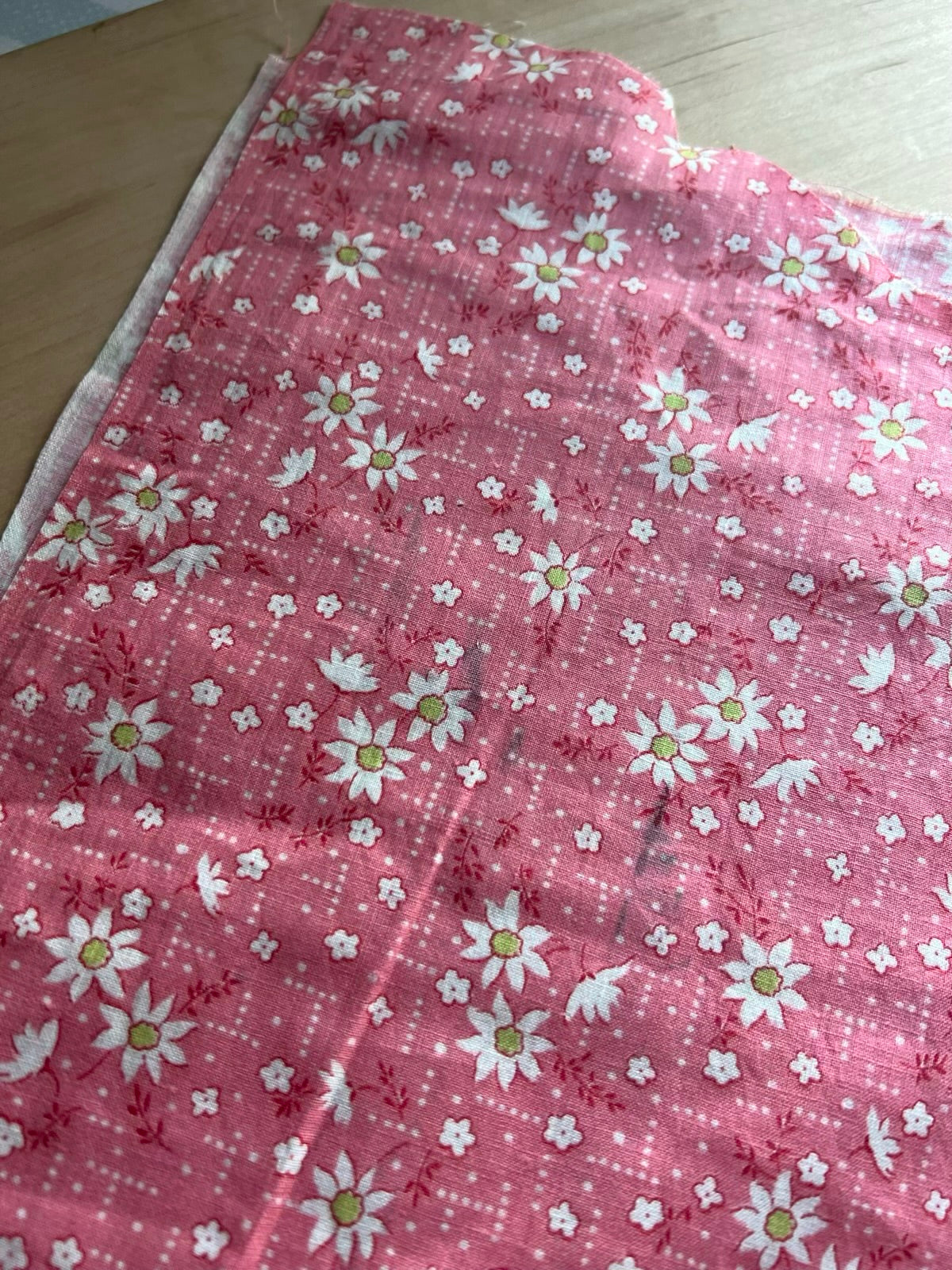 RESERVED Pink Floral Feedsack Style Print