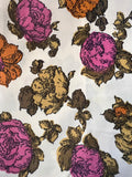 RESERVED Late 1950s - Early 1960s Floral Polished Cotton