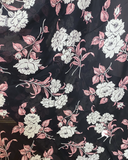 RESERVED 1940s Rose Floral Semi-Sheer Rayon