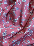 1940s Nubbed Cotton Floral Scroll
