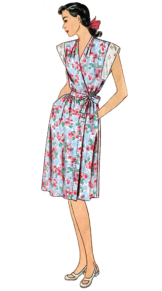 1940s Blue and Pink Floral