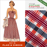 RESERVED 1930s-1940s Plaid Texture Cotton