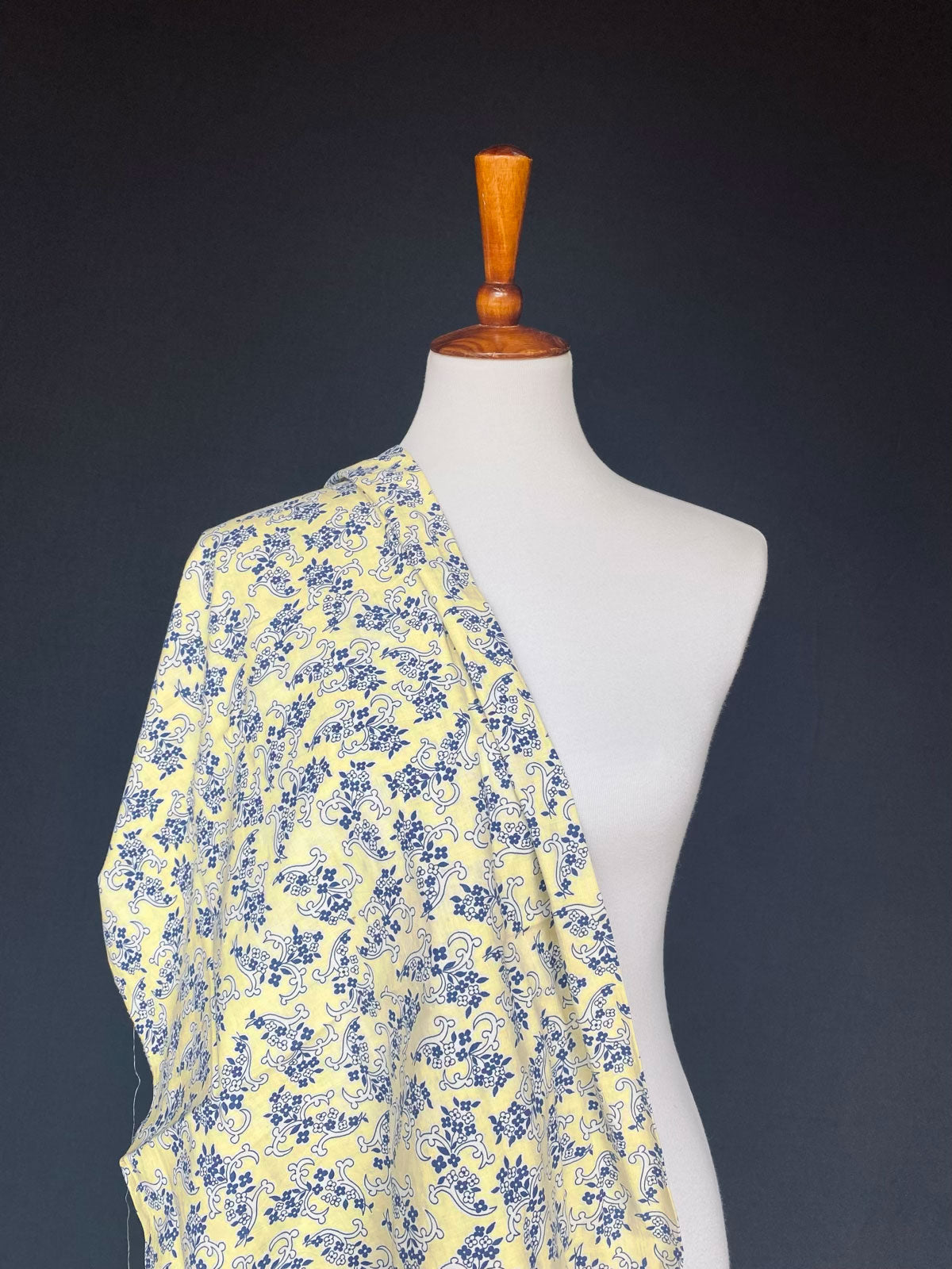 1940s Yellow and Blue Cotton